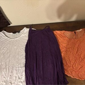 Women's Short Sleeve Tops - White, Purple, and Orange